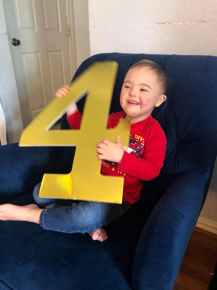 down syndrome four year old boy birthday